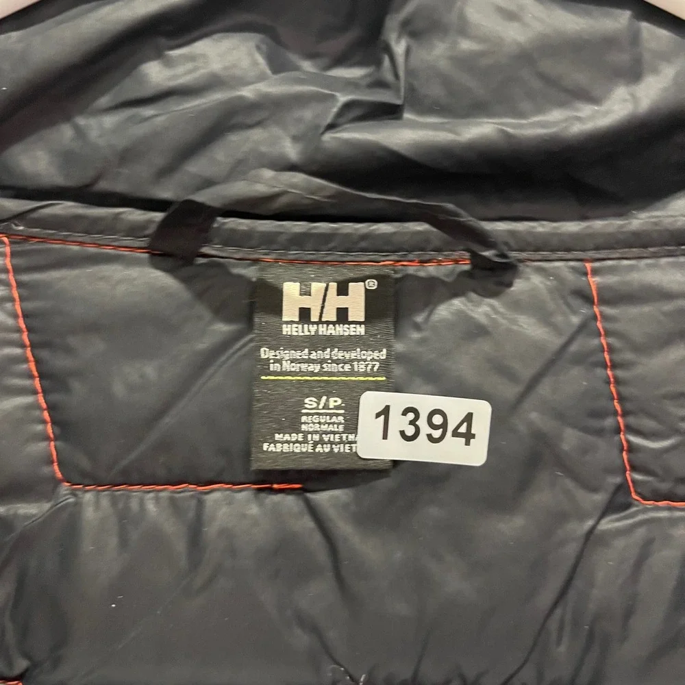 Helly Hansen Lifaloft Insulated Puffer Jacket Orange Mens Small Full Zip Coat